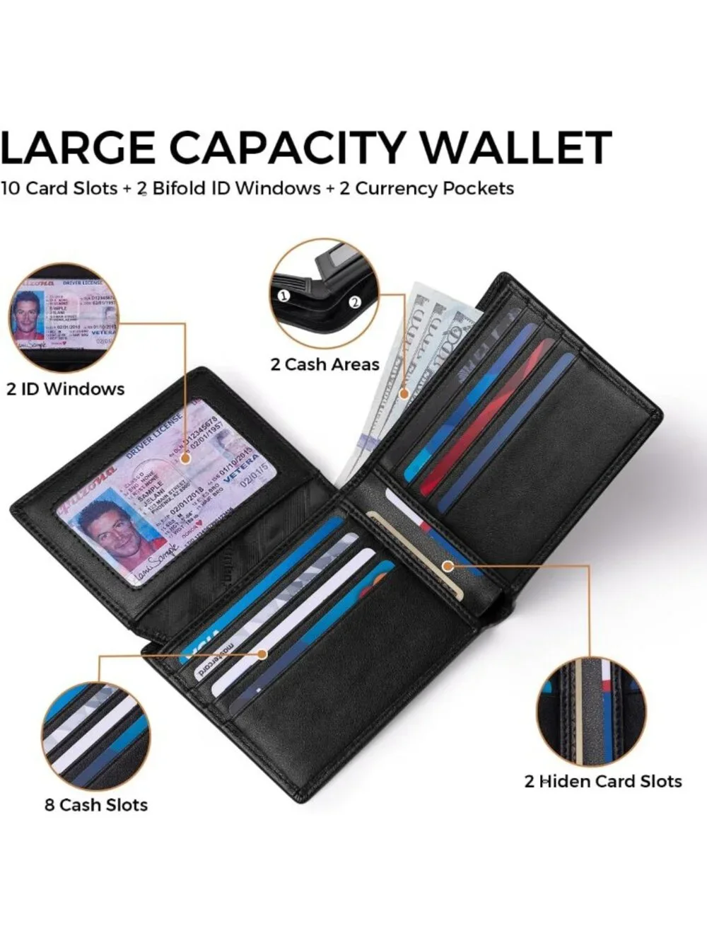 Stylish Leather RFID Blocking Bifold Wallet for Men | Front Pocket Design